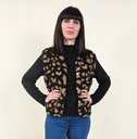 Gilet sans manche léopard noir et camel