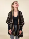 Gilet style kimono noir et camel