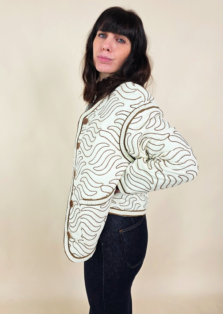 [00086] Veste courte matelassée beige