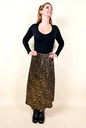 Jupe Satinée Imprimé Léopard Métallisé
