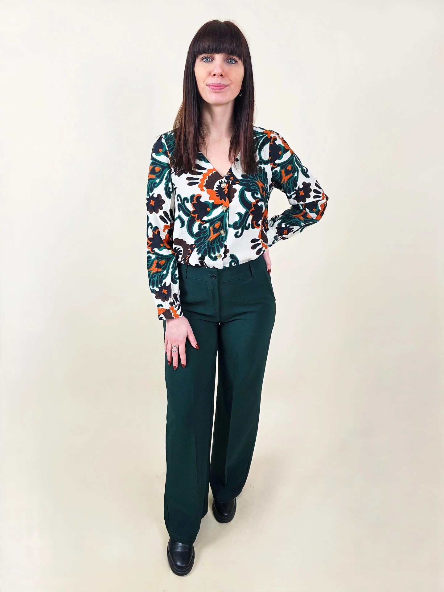 Pantalon droit vert