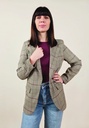 Blazer à carreaux marron beige et bordeaux