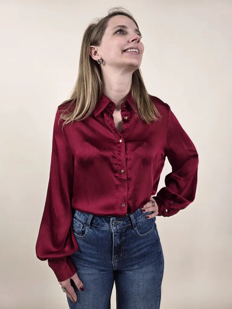 Chemisier fluide bordeaux