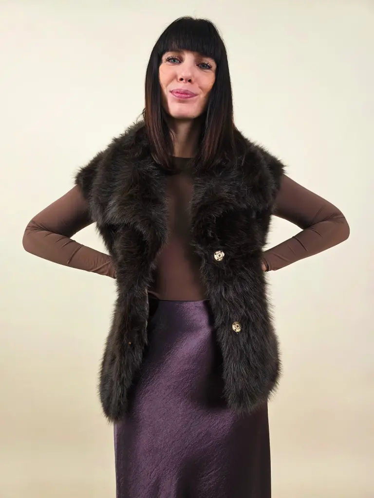 Veste sans manche marron  