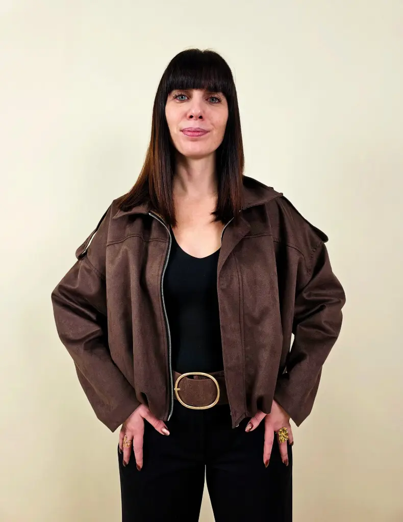 [00389] Veste ample marron