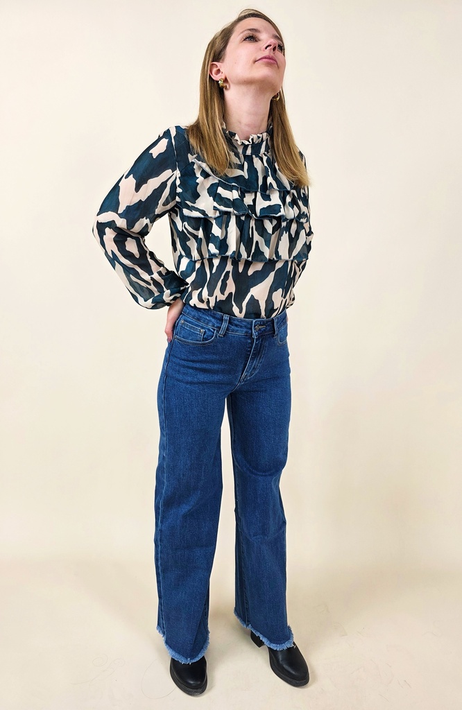 Jeans avec ourlet effiloché