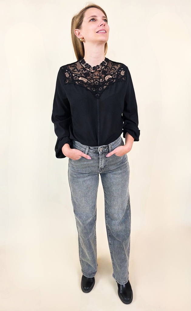 [00005_XS] Jeans gris délavé aux poches étoilées (XS)