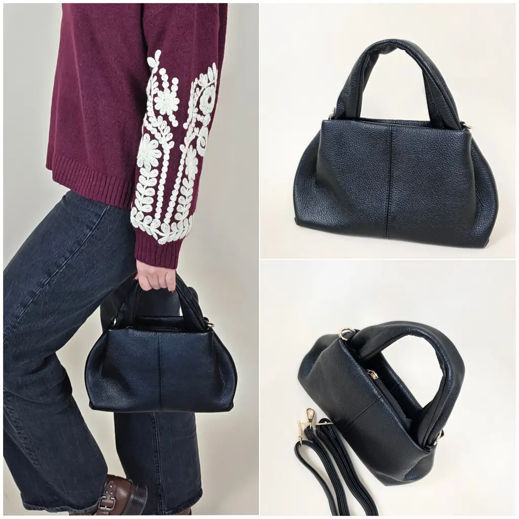 [00357] Sac à main en similicuir noir