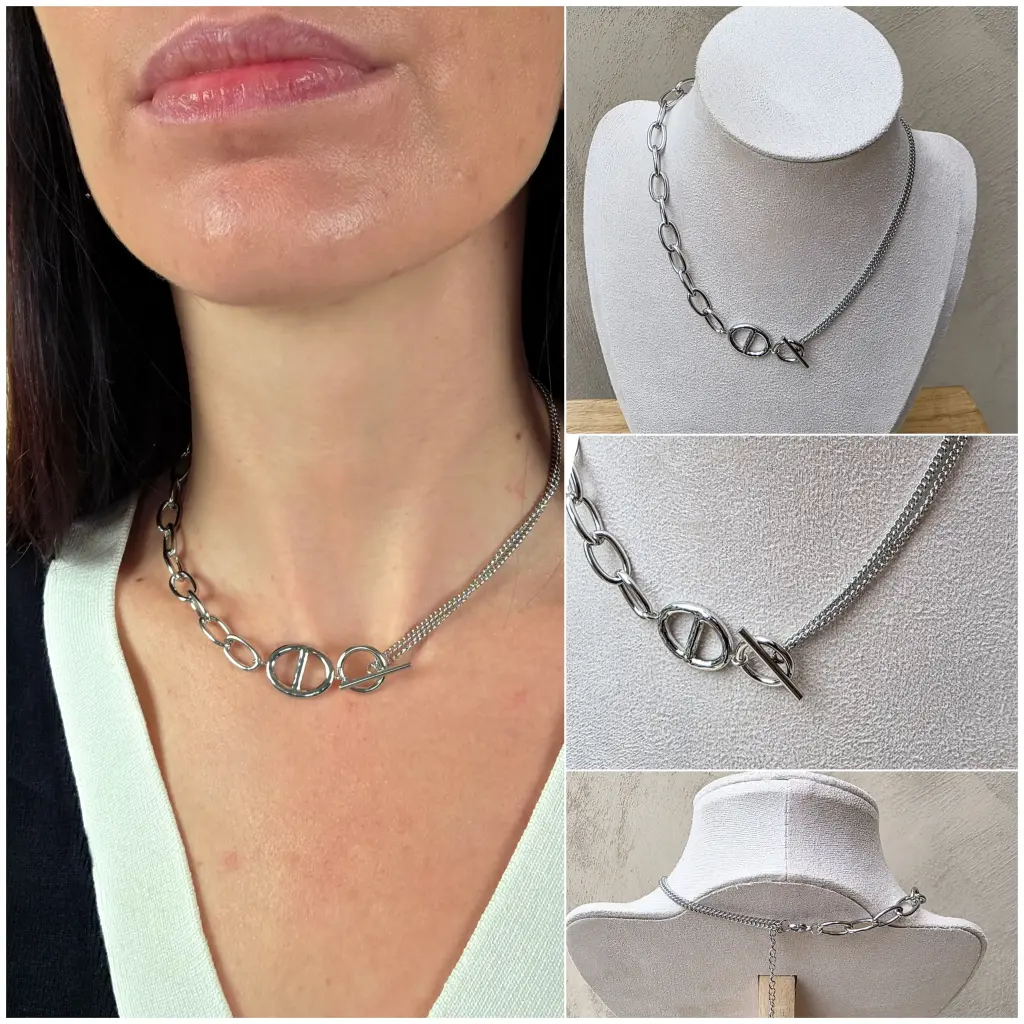 Collier chaine  argenté