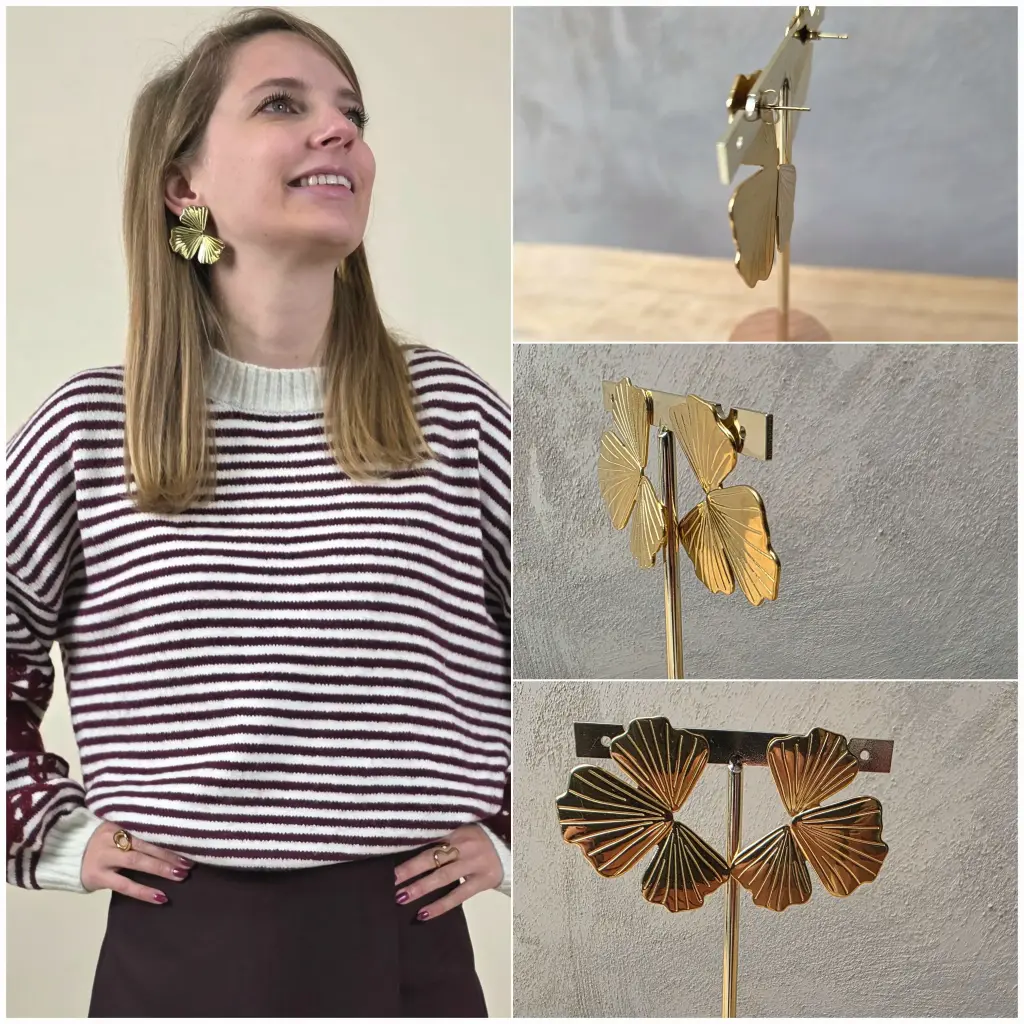 Boucles d'oreilles trèfles dorées