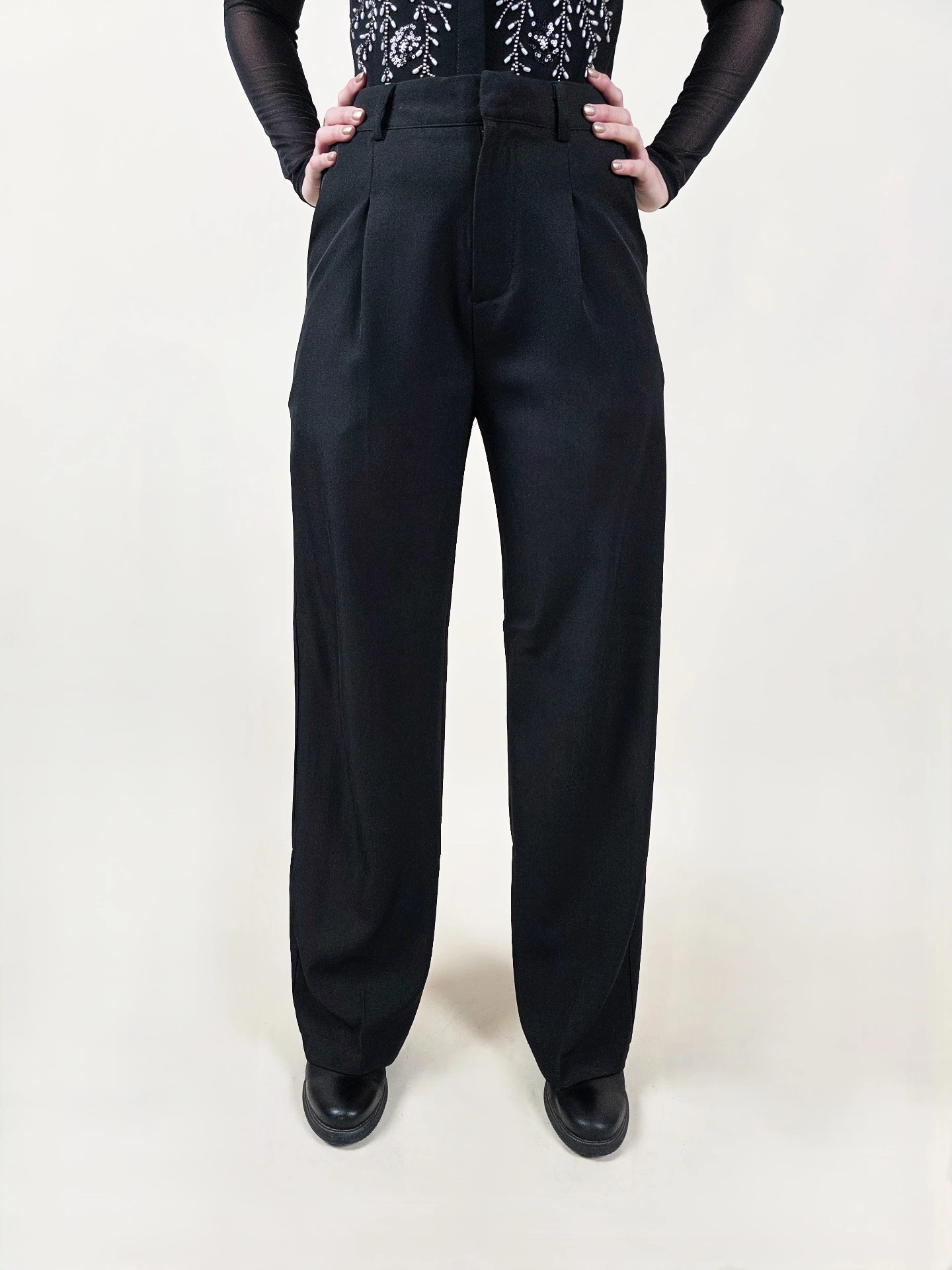 [00409_XS] Pantalon noir large avec poches (XS)