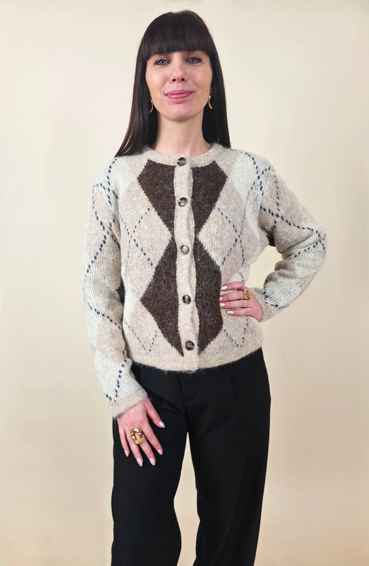 [00441] Gilet à motifs losanges