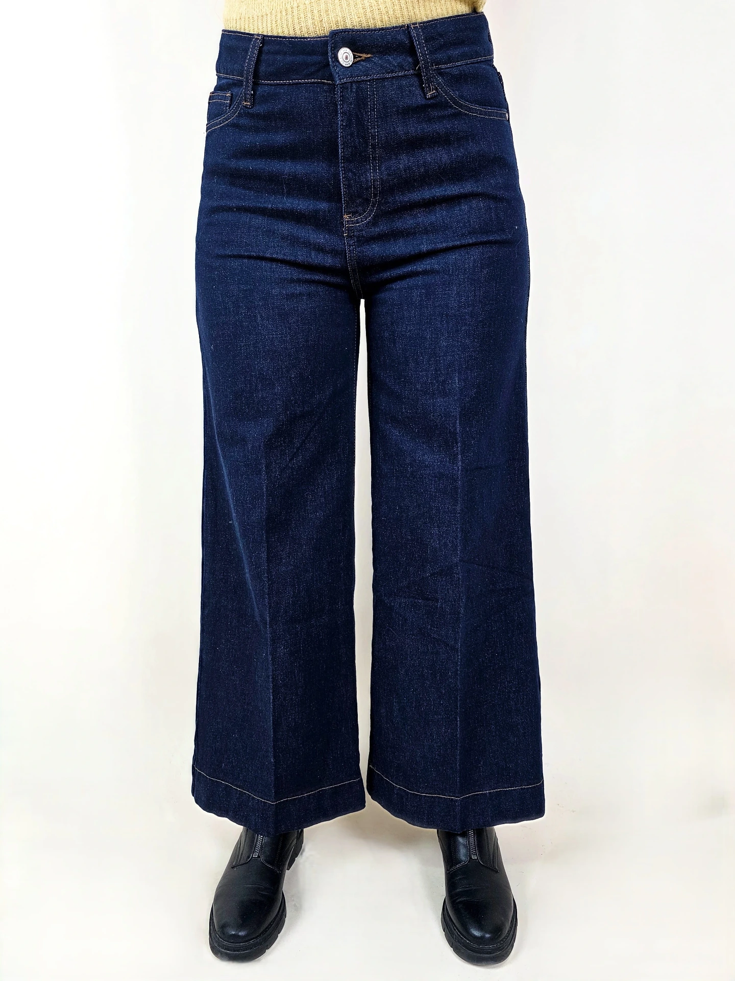 Jeans bleu foncé à ourlet
