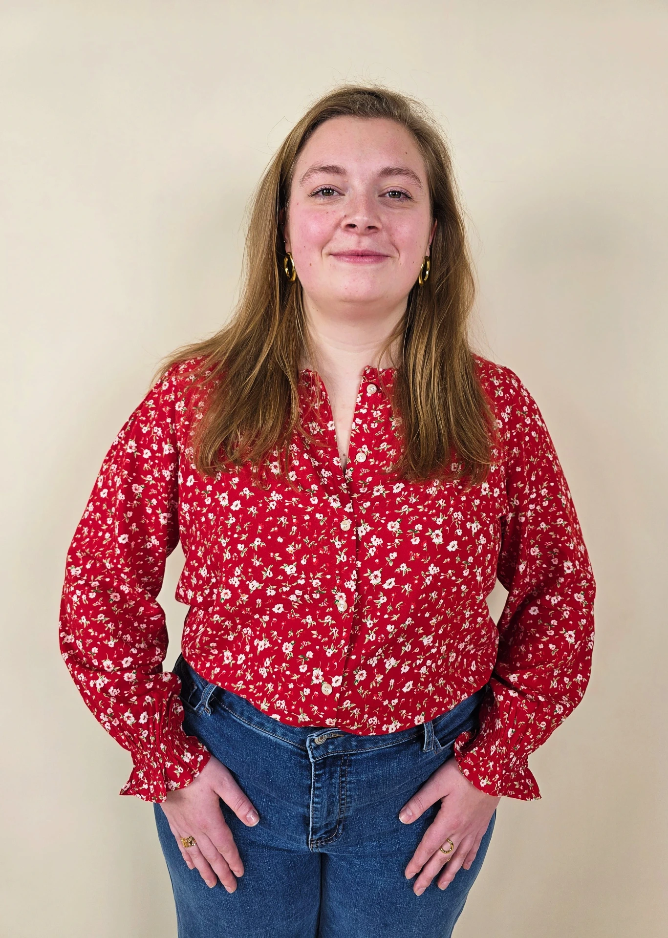 [00487_S/M] Chemisier floral rouge (S/M)