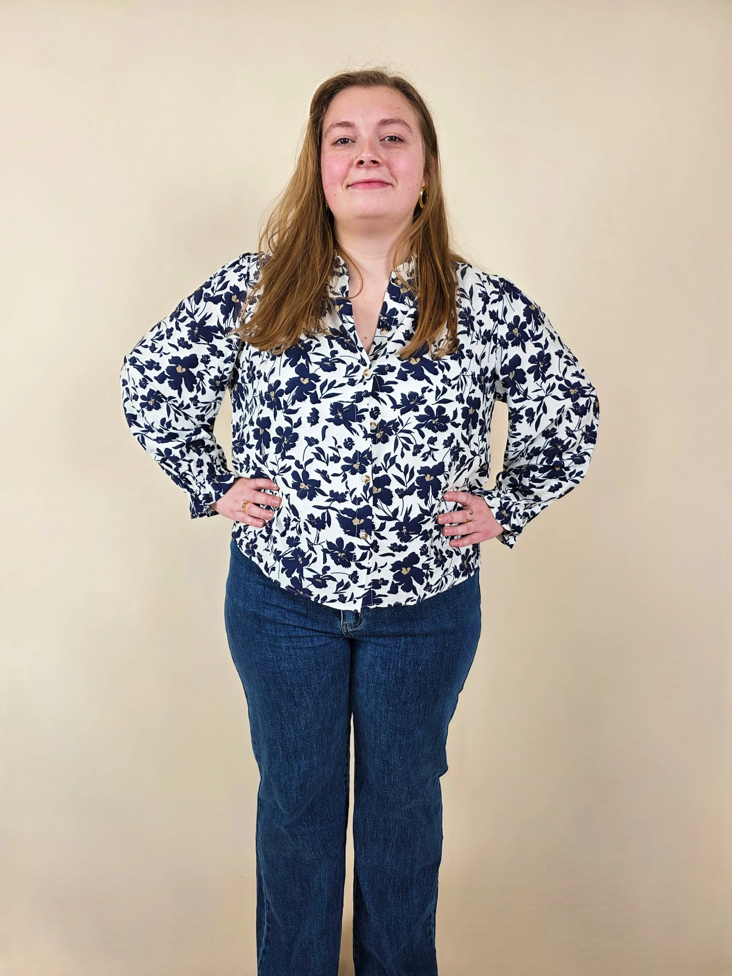 [00488_S] Chemisier floral bleu (S)