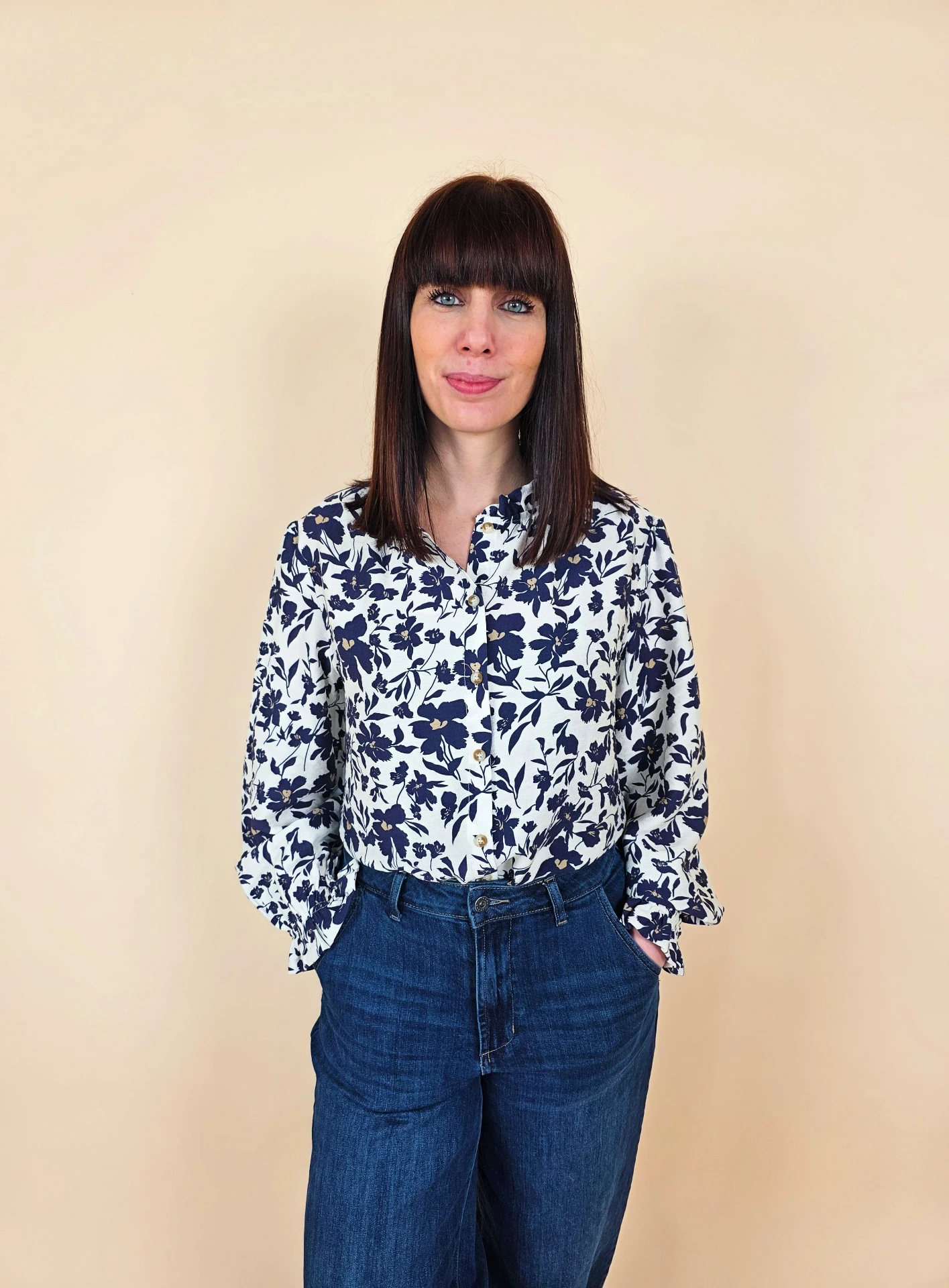 Chemisier floral bleu