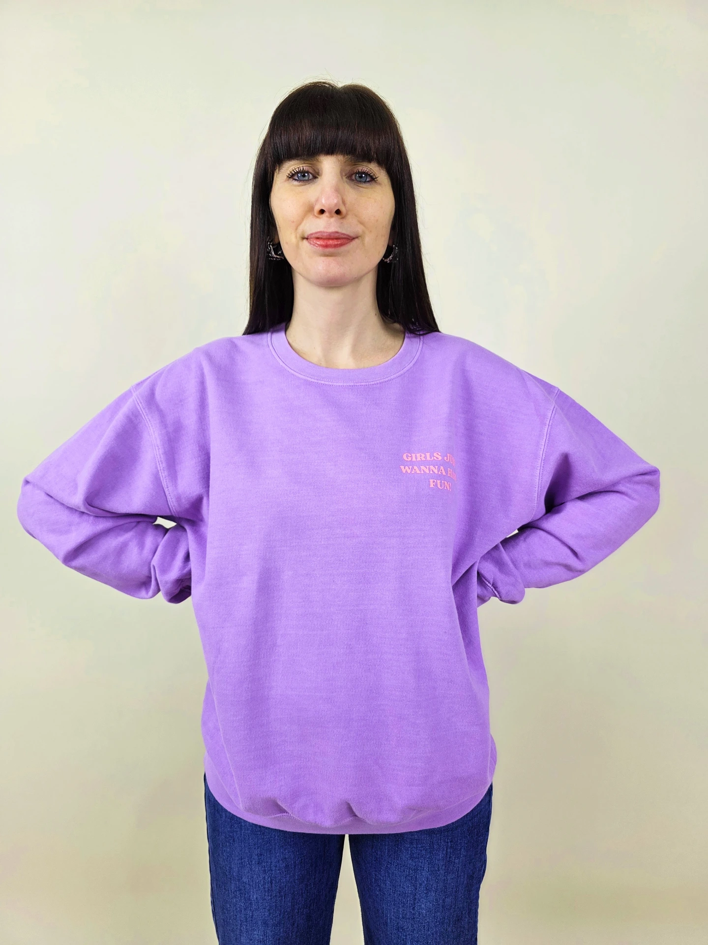 Sweat mauve "Girls Just Wanna Have Fun"