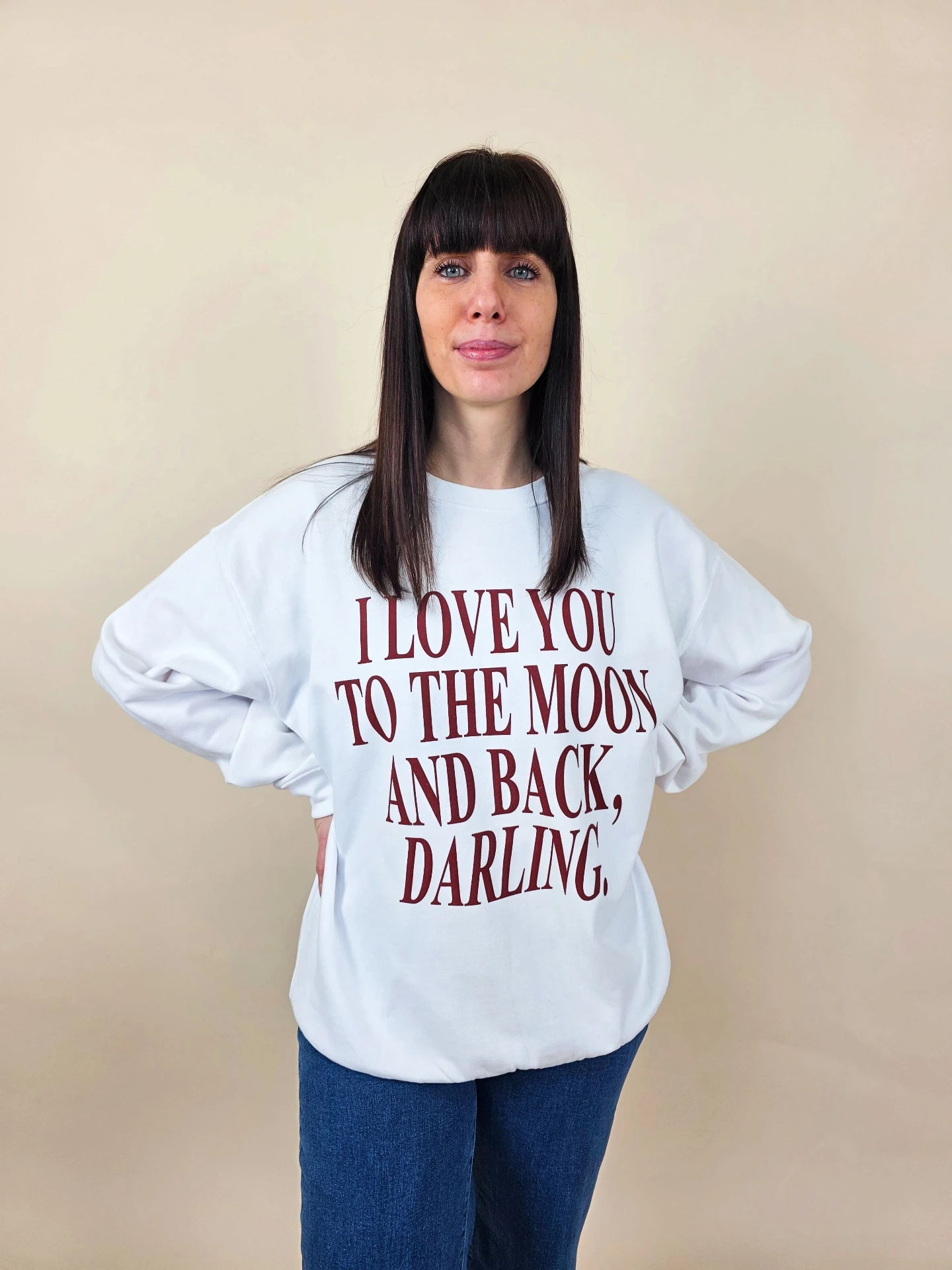 Sweat Blanc "I Love You to the Moon and Back, Darling"