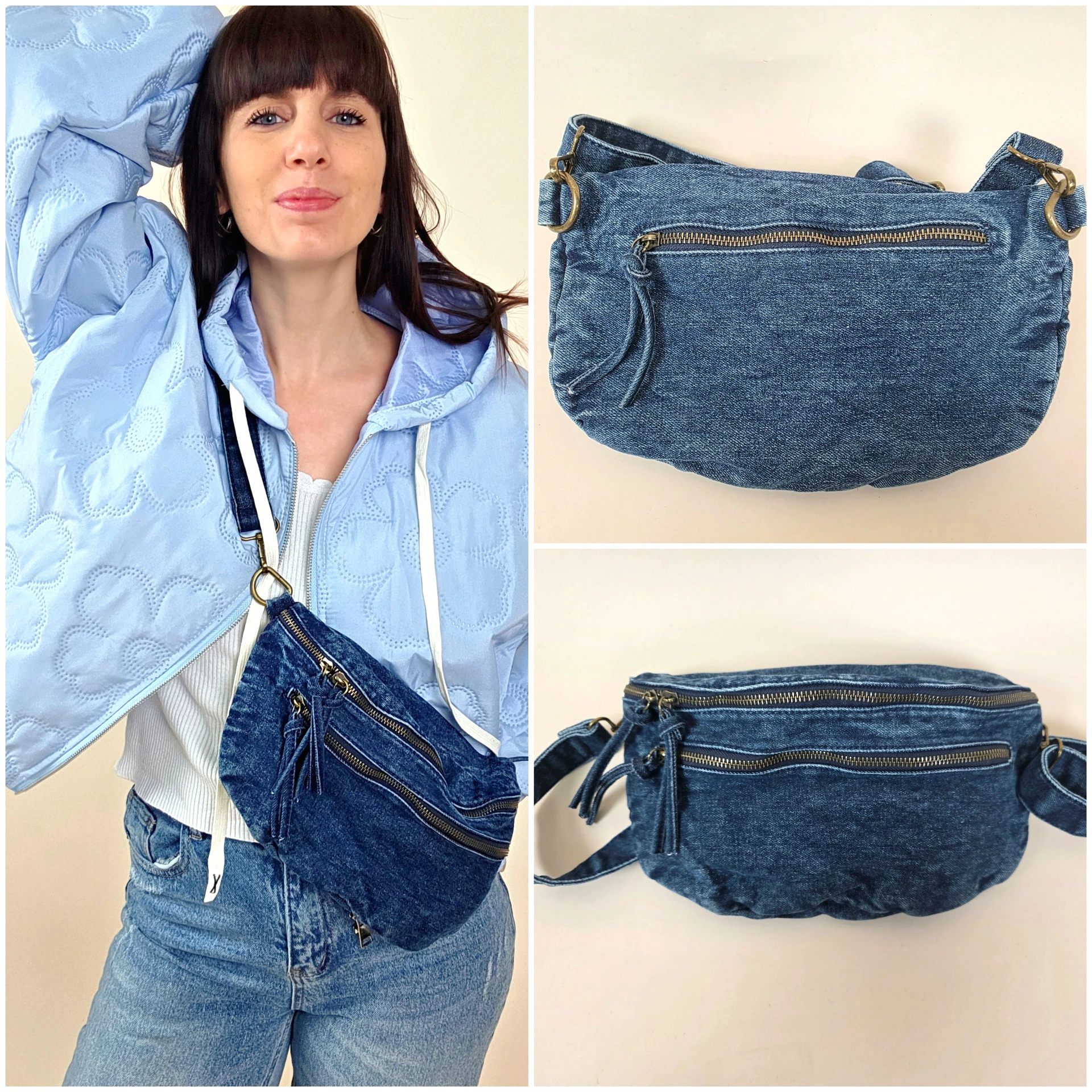 [00519] Sac banane en jeans