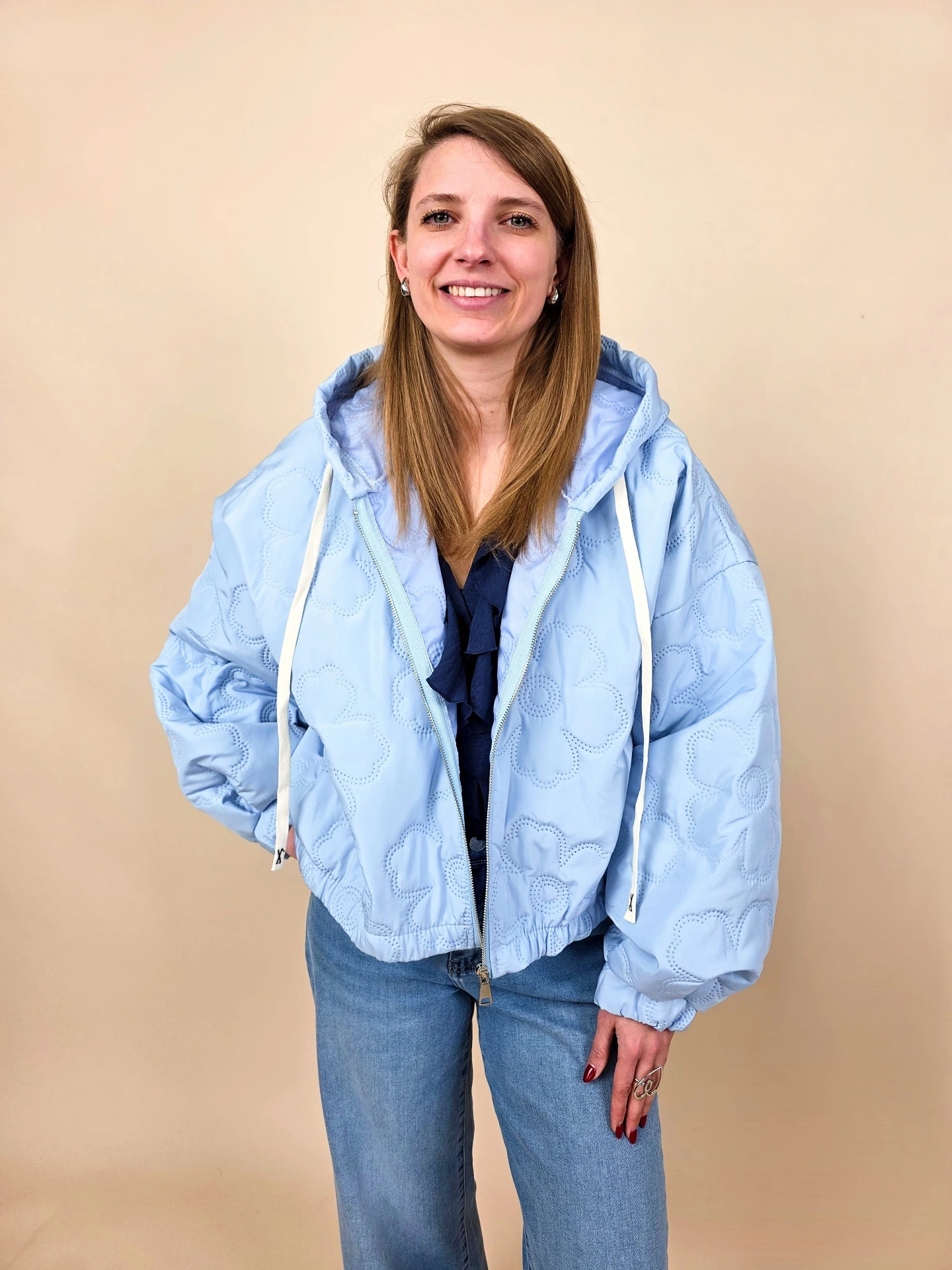 [00543] Veste bomber matelassée bleu ciel