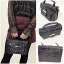 Sac à main effet croco verni  (Anti-Gaspi)