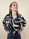 Chemisier imprimé animalier noir et blanc TU (Anti-Gaspi)