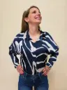 Chemisier fluide imprimé zébre bleu foncé TU (Anti-Gaspi)