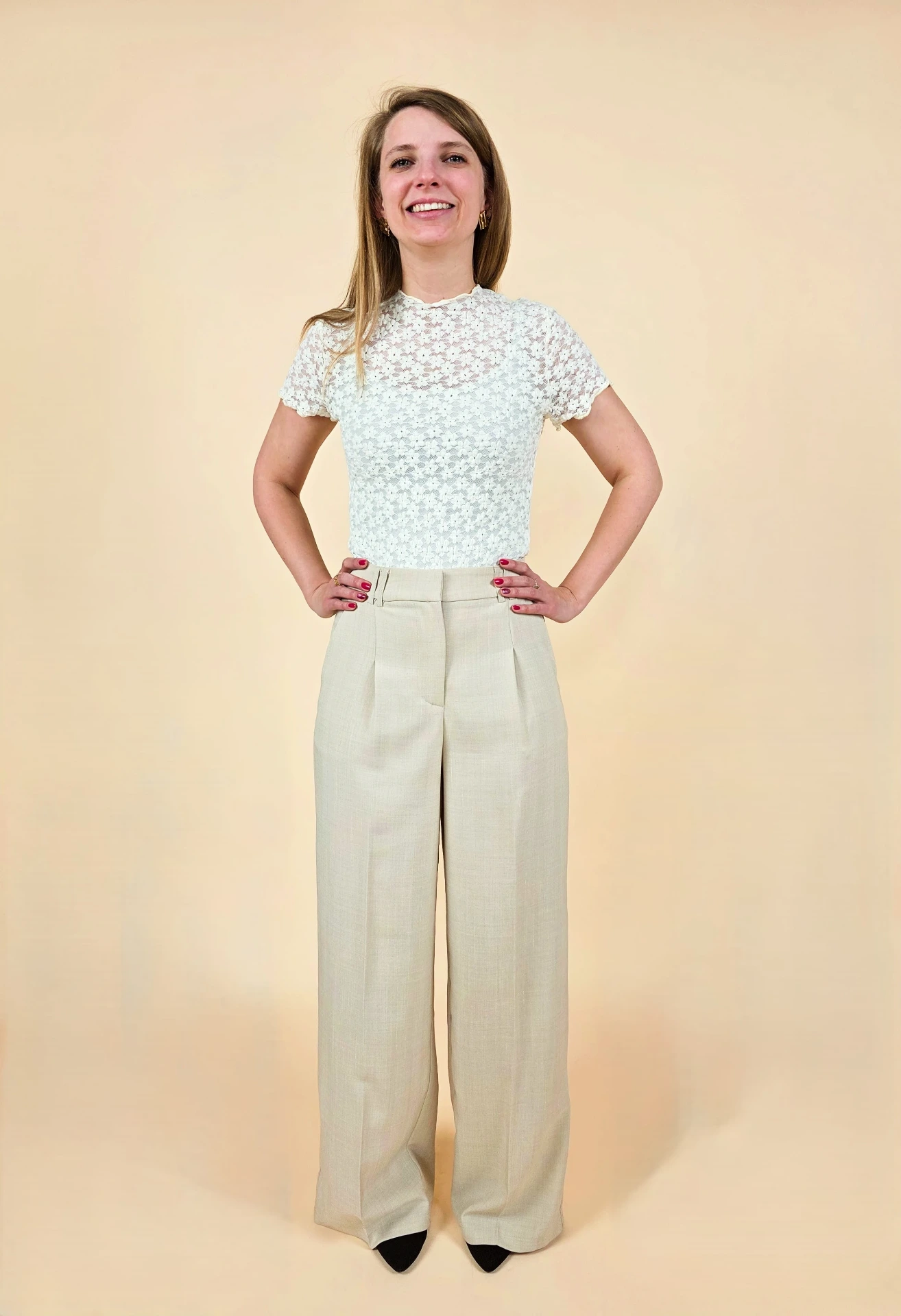 [00551_S/M] Body en dentelle florale blanc cassé (S/M)