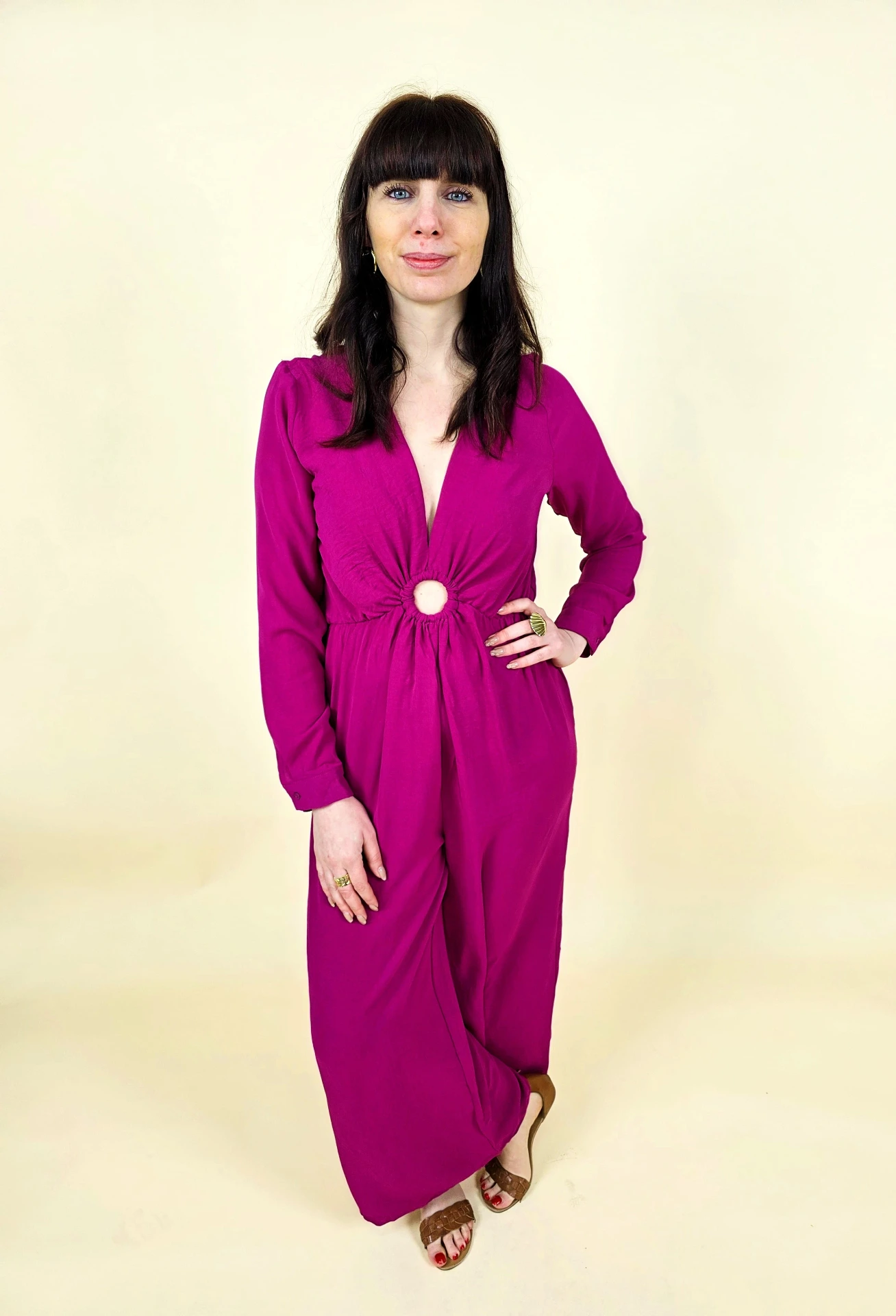 Combinaison magenta à anneau central