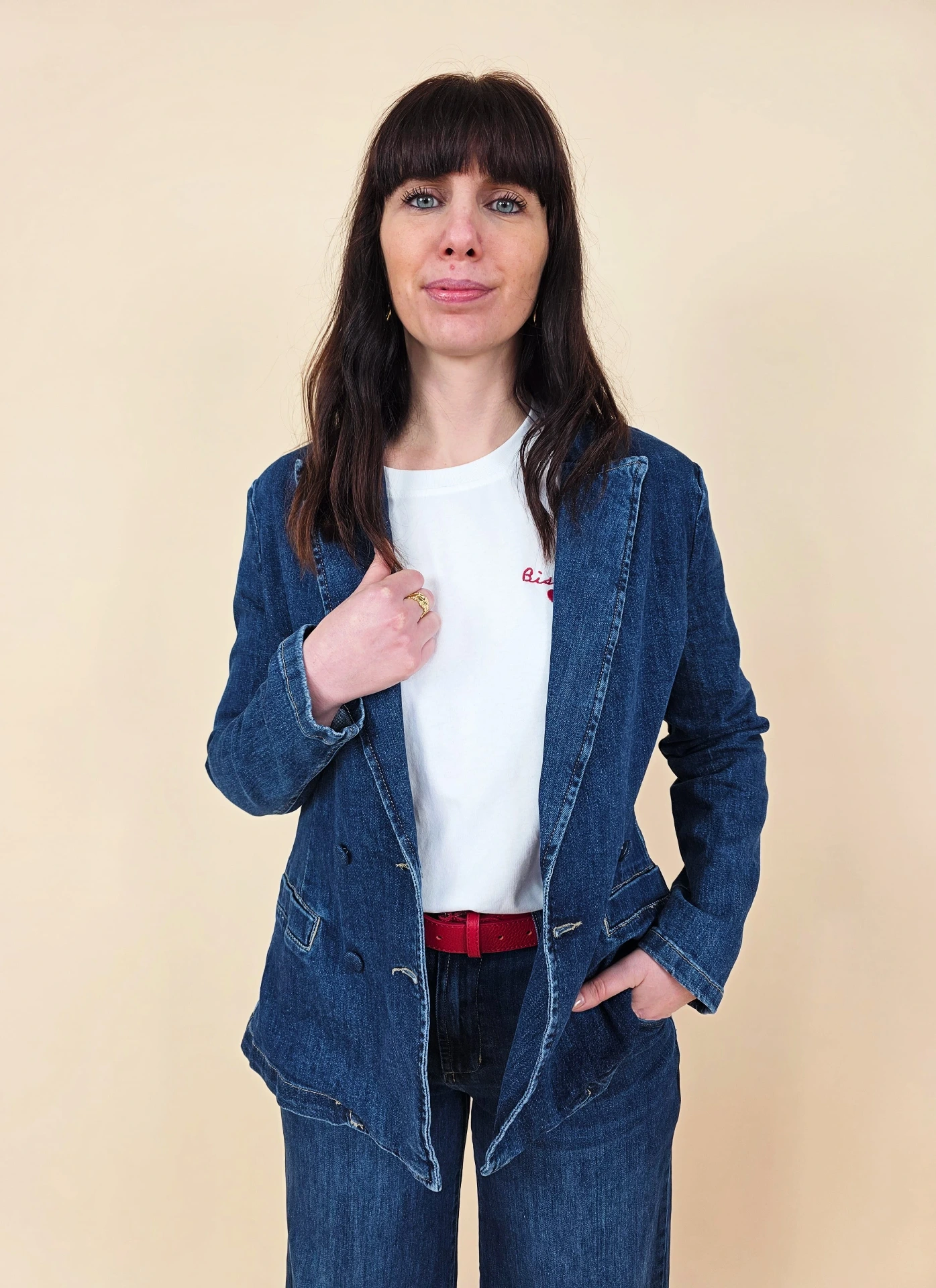 [00556_S] Blazer en jeans double boutonnage (S)