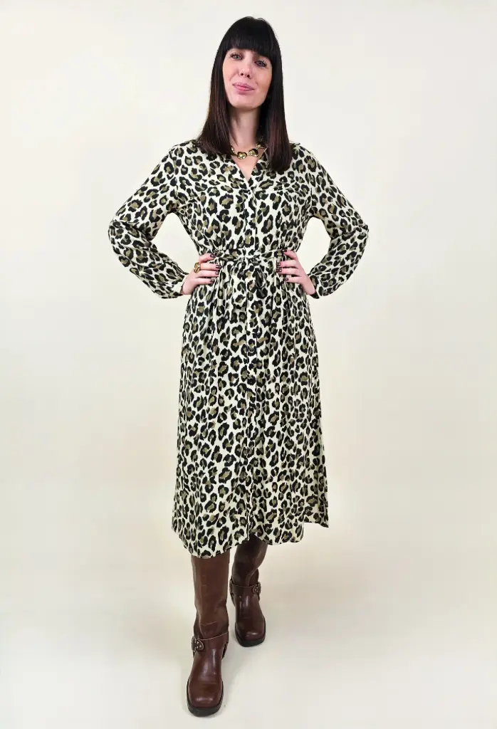 [00277_S] Robe longue motif léopard L (Anti-Gaspi) (S)