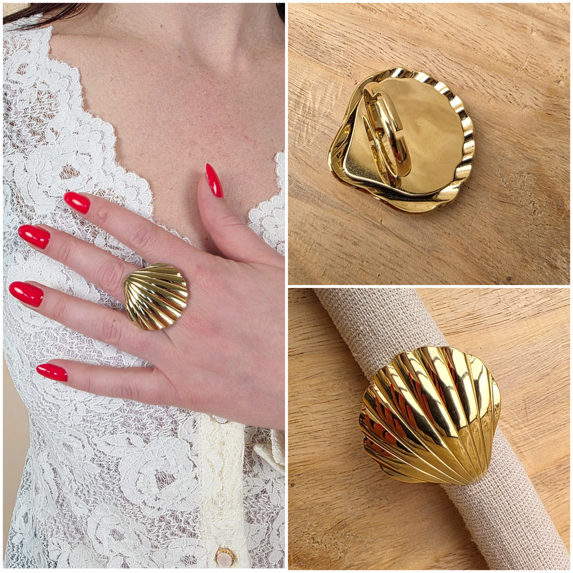 Bague coquillage "Sirène"