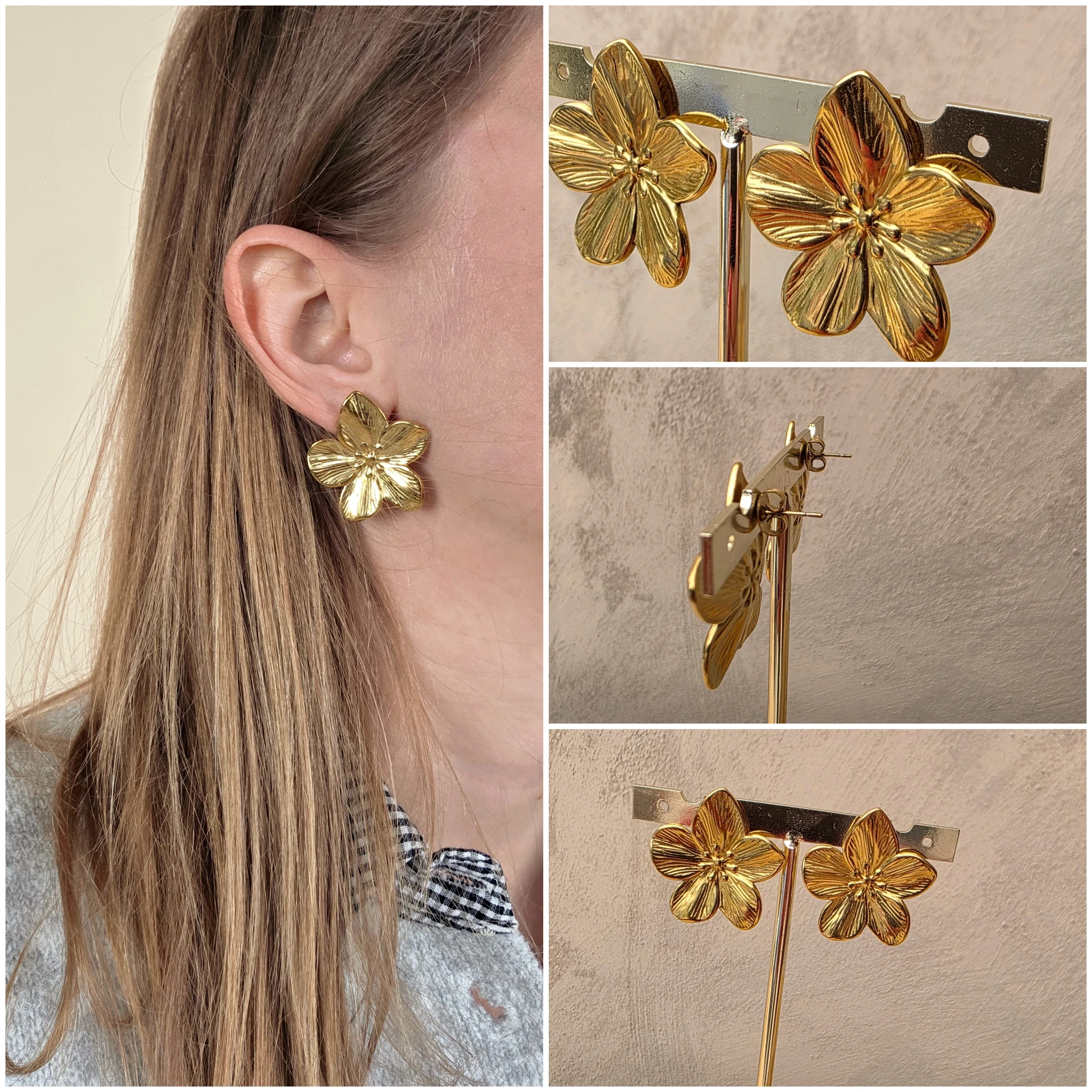 Boucles d'oreilles fleurs vintage