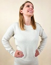 Pull beige élégant à boutons dorés et col rond TU (Anti-Gaspi)