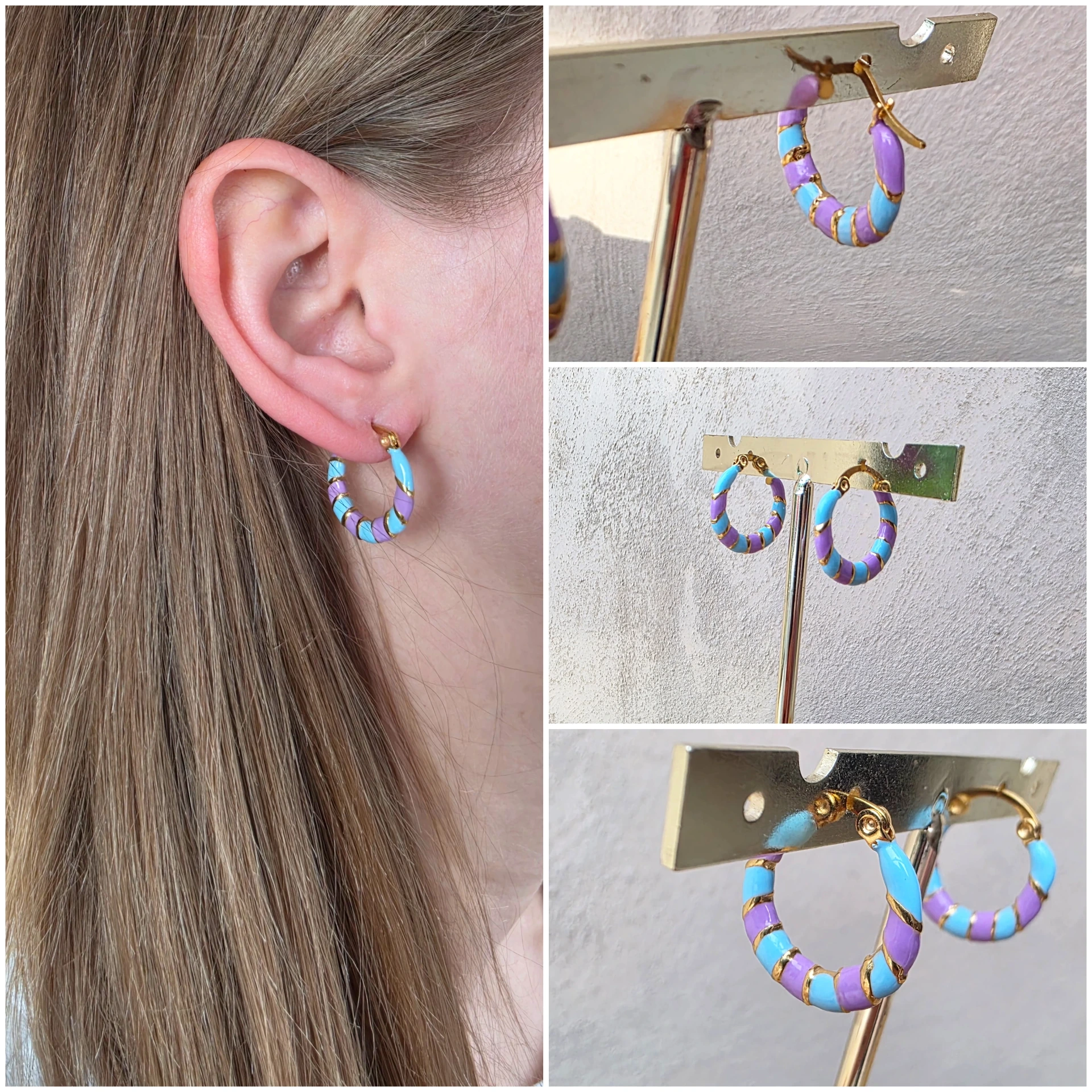 Boucles d'oreilles créoles "Pastel Twist"