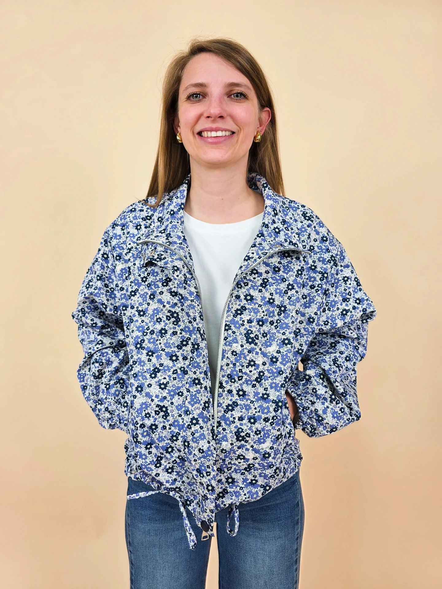 Veste coupe-vent à imprimé floral Liberty