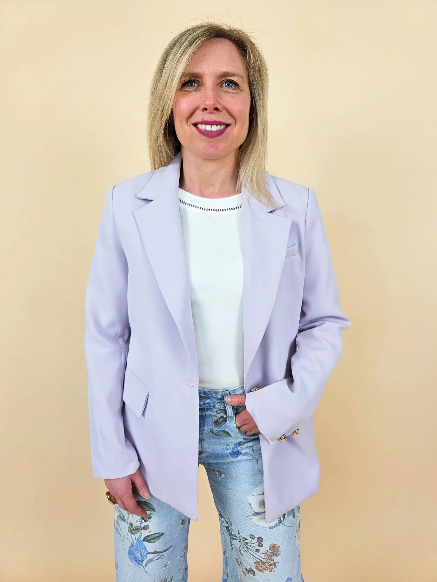 [00616_S] Veste blazer lilas (S)