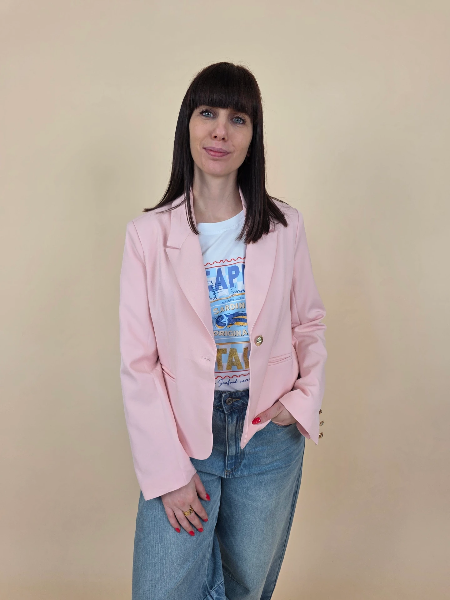 Veste Blazer Rose Pastel