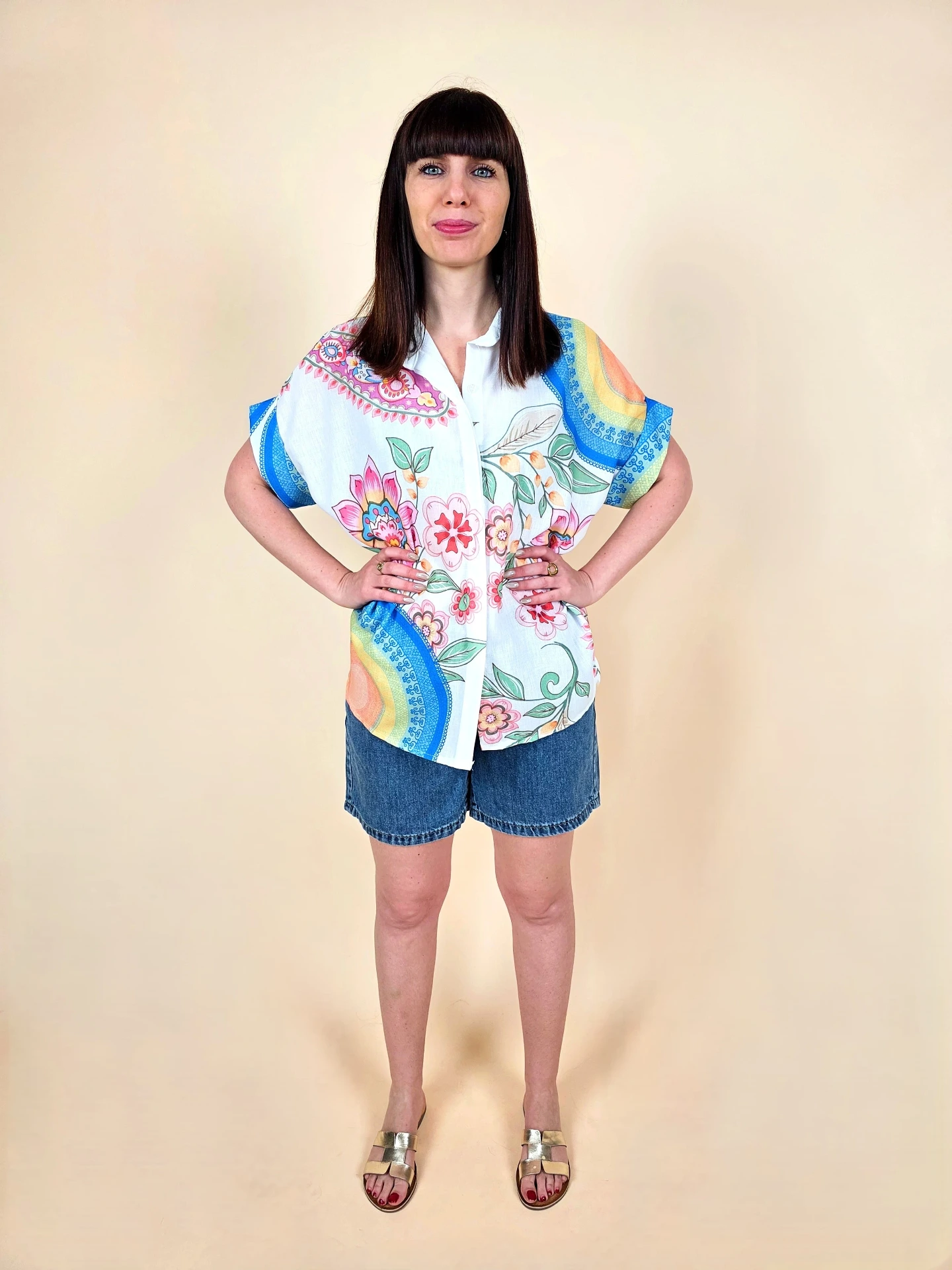 Chemise oversize imprimés floraux