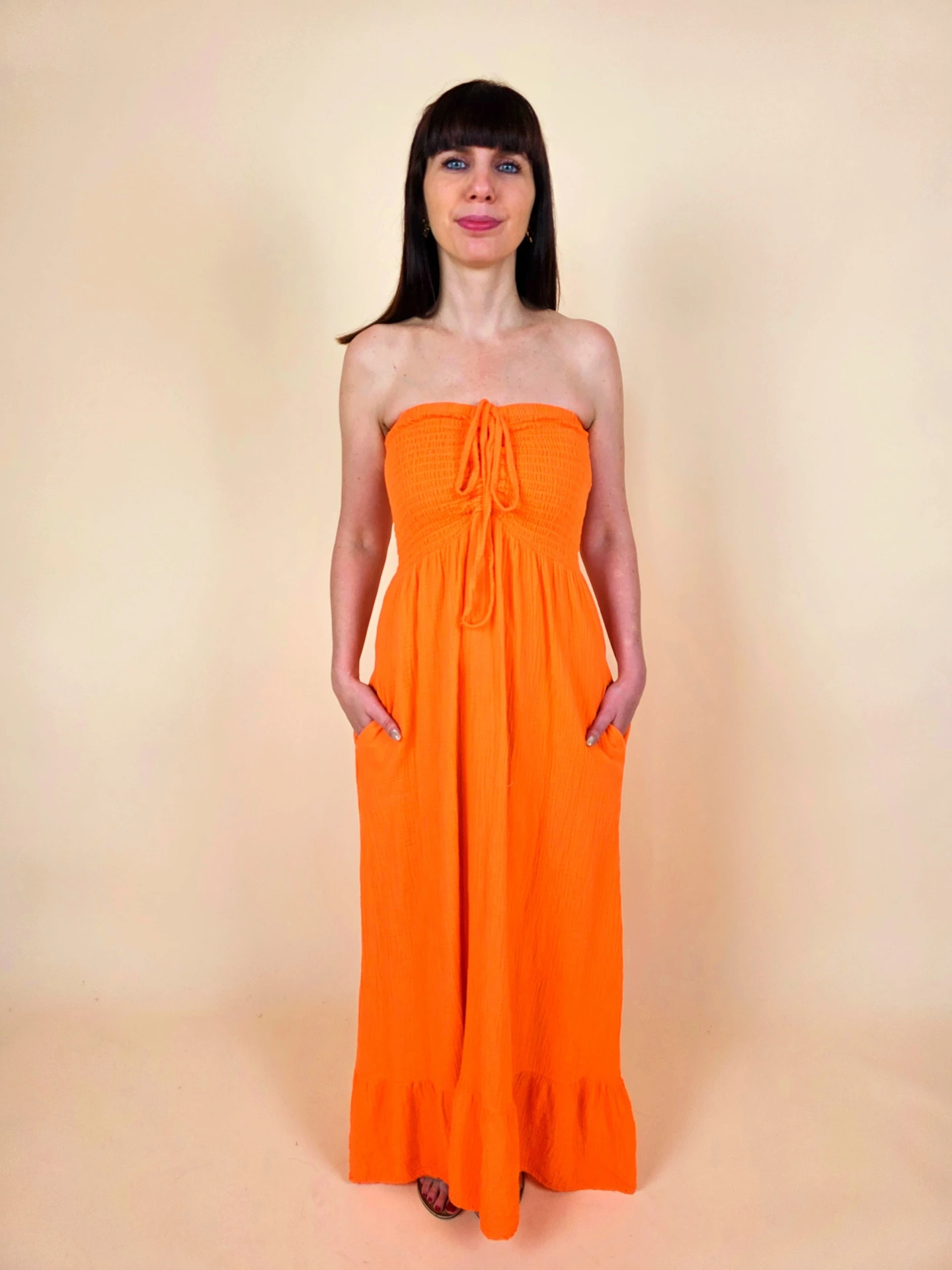 Robe bustier orange