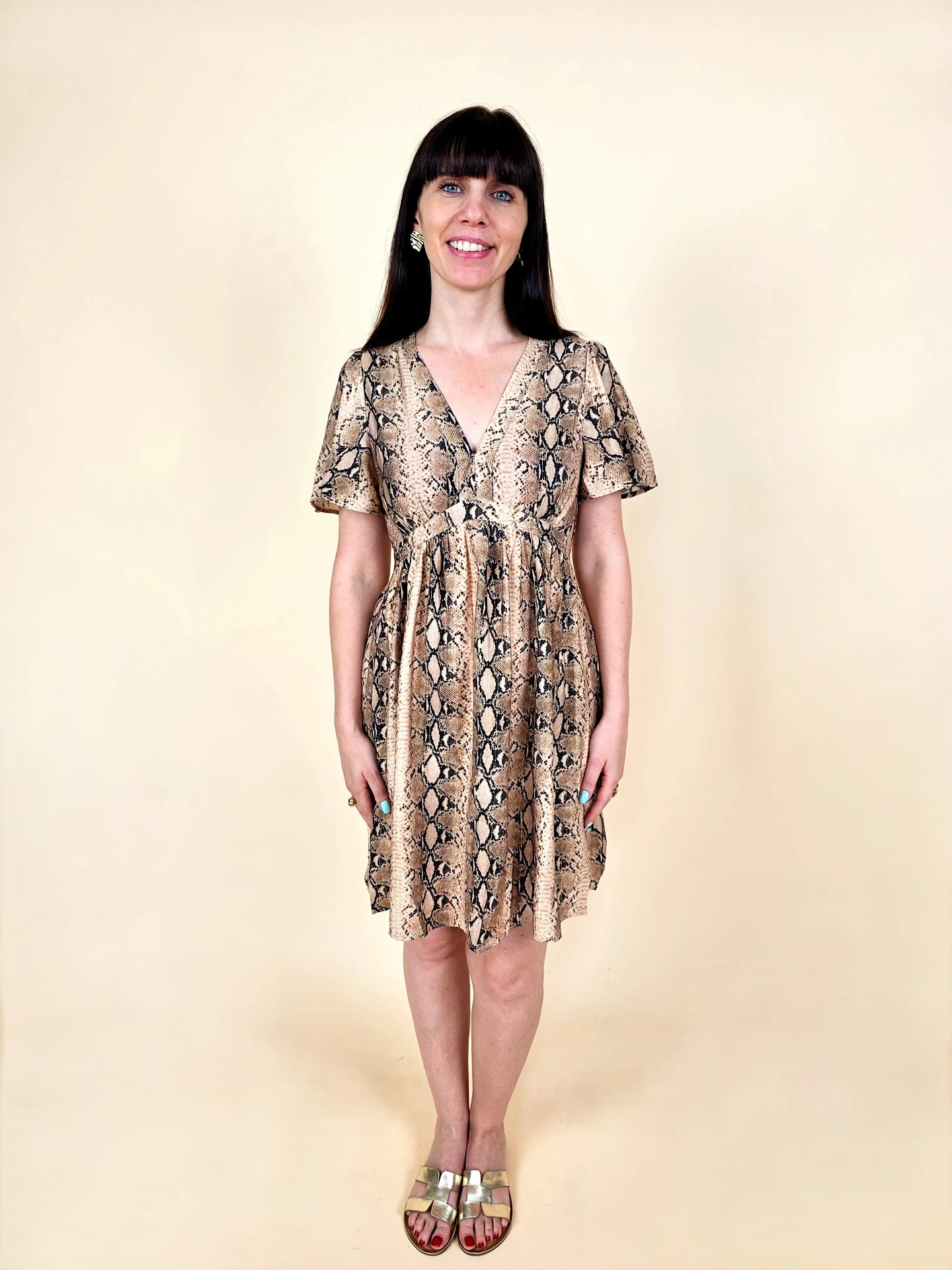 Robe courte fluide à motif python