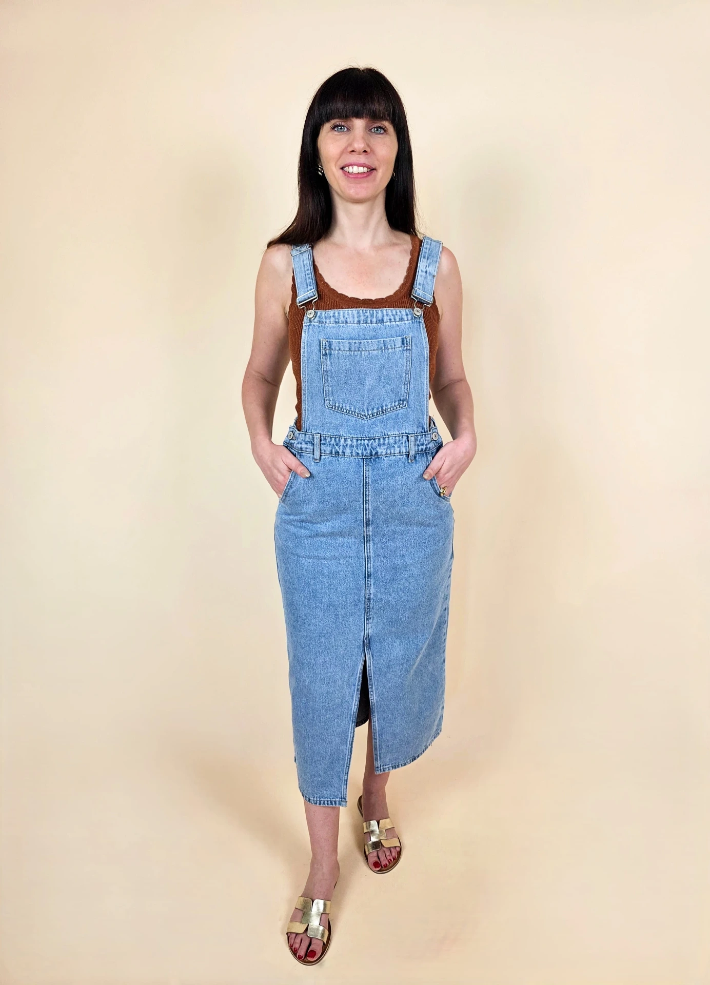 Robe salopette en jeans