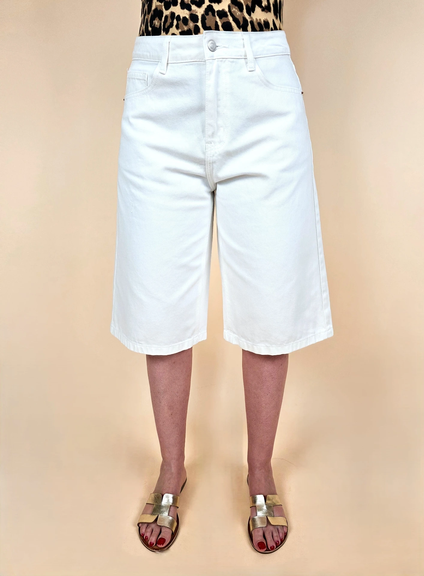 Bermuda en jeans blanc