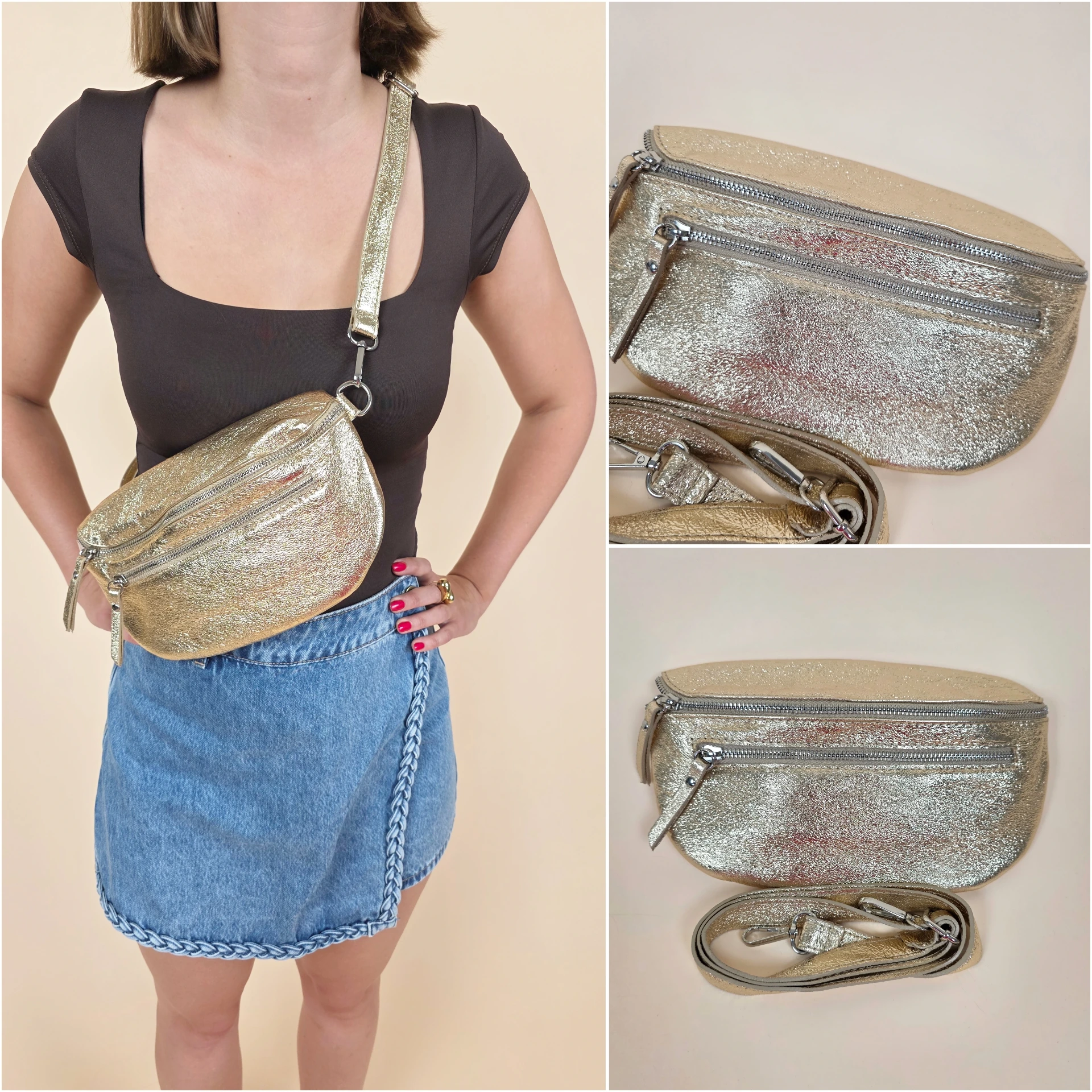 Sac banane doré