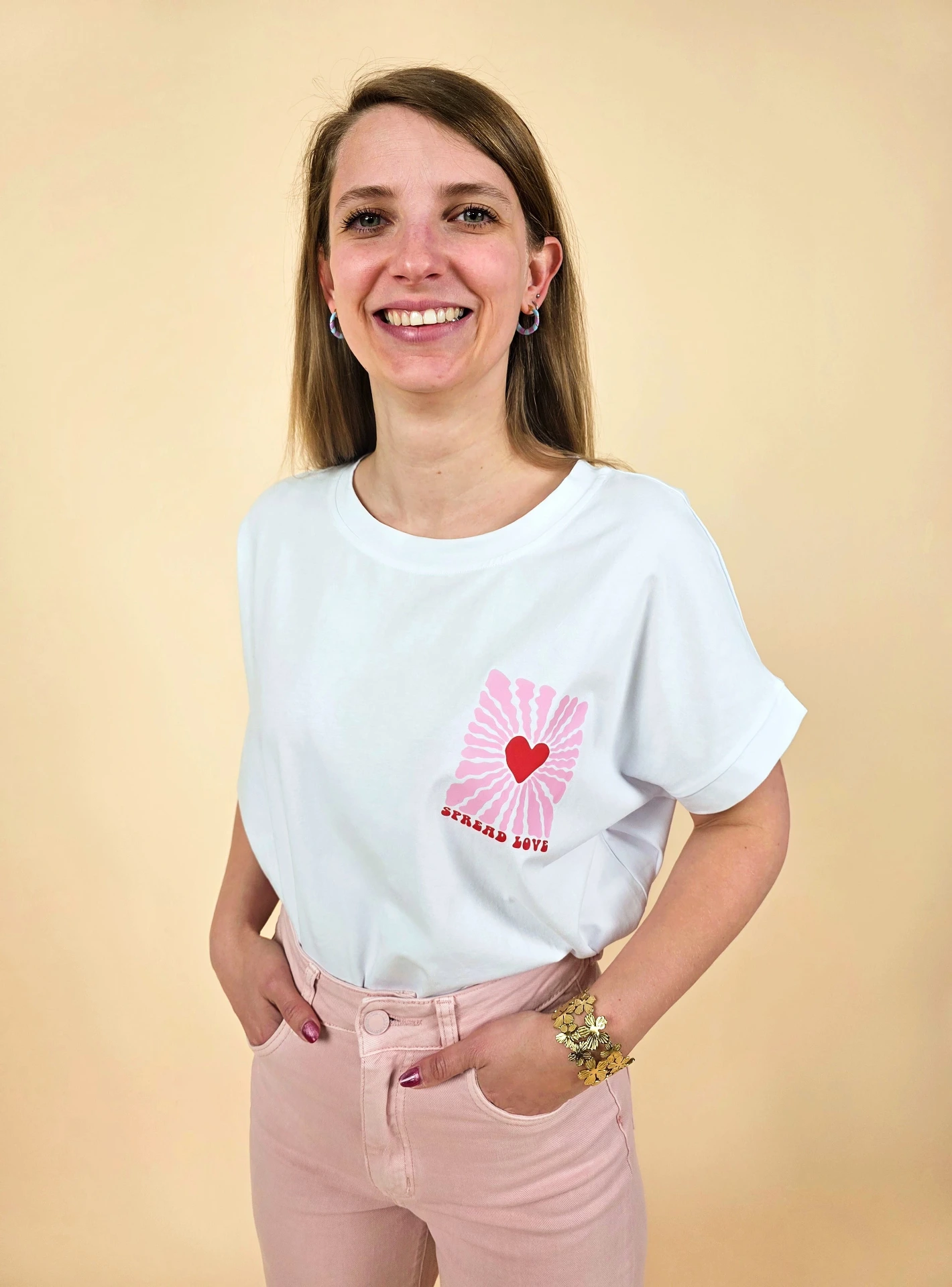 T-shirt blanc "Spread Love" (Anti-Gaspi)