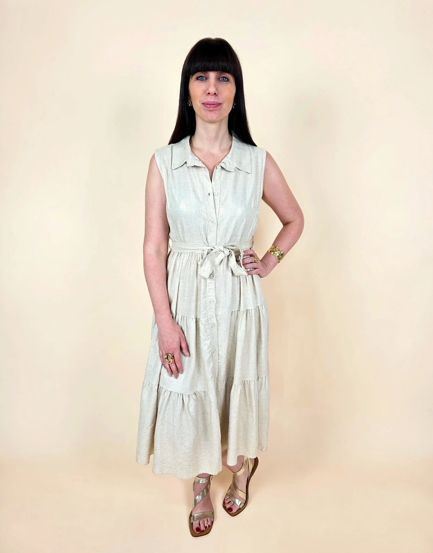 Robe chemise évasée "Étoilé de Doré" TU (Anti-Gaspi)